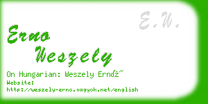 erno weszely business card